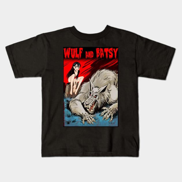 Wulf and Batsy: Red Sky Kids T-Shirt by BryanBaugh